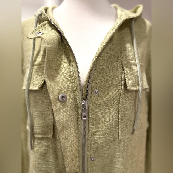 NWOT Anthropologie Avec Les Filles Tweed Cropped Hooded Jacket • Artichoke • M - Picture 8 of 12